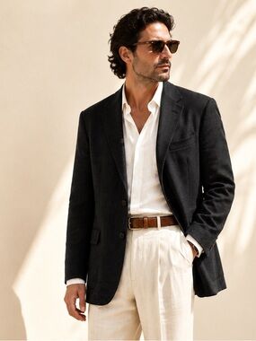 Mario Dessuti Tailored Marzotto Super 120s Wool Blazer US 52L EU Sz 62